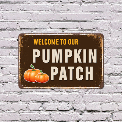 Panneau en plastique Welcome To Our Pumpkin Patch 11 po x 17 po