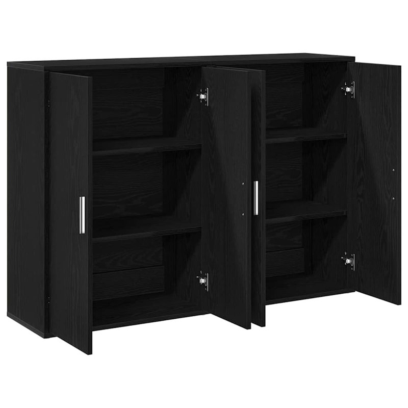 Sideboard 60 X 31 X 84 Cm Engineered Wood, Black Oak