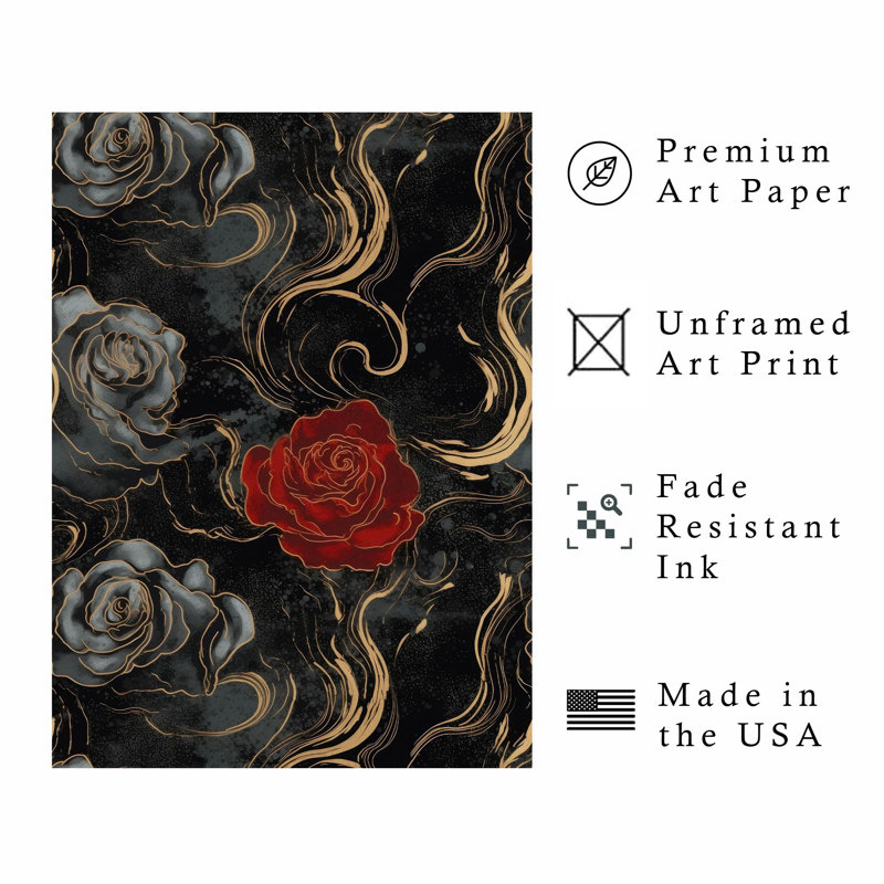 «Floral Luxe Rose Symphony III», reproduction d'art moderne sans cadre, H 16 po x l 12 po