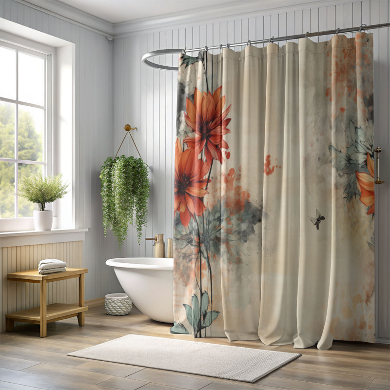 Grimy Petals - Premium Shower Curtain, H 74 po x l 71 po