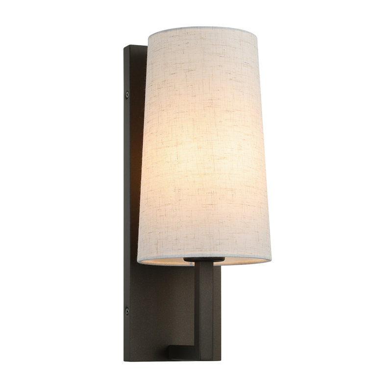  Appliques de chevet 1 lumière en bronze avec abat-jour en tissu pour le couloir du salon