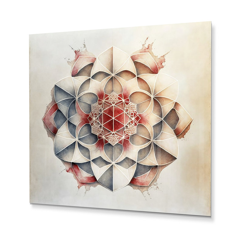 Décoration murale géométrique moderne en métal sacré à motif géométrique III, H 36 po x l 36 po x P 1 po