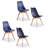 Stephenie 4 Person Dining set - a Rectangular Plastic Dining Table with Wooden Legs and a Set of 4 Faux Leather Cushion Padded Dining Chairs for Dining Room - Modern Dining Table Set-1259149992