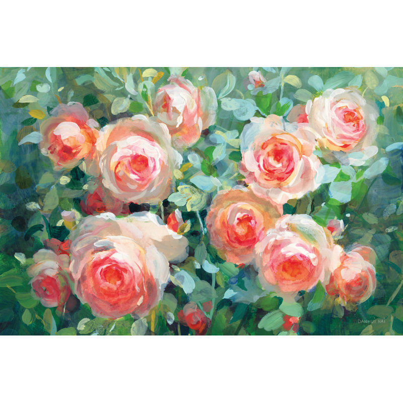 English Roses by Danhui Nai - Wrapped Canvas Art Prints, 30cm H x 46cm W x 3.8cm D
