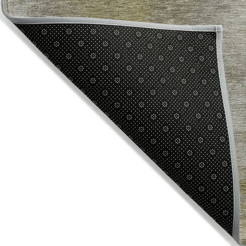 Pewter Abstract Washable Synthetic 10' x 14' Area Rug
