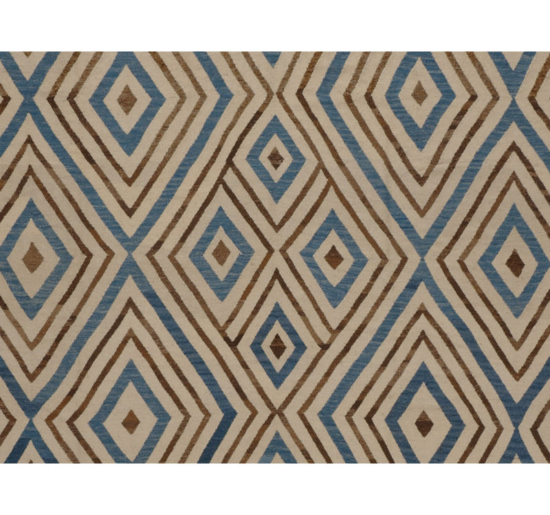 Geometric Area Rug in Brown/Blue