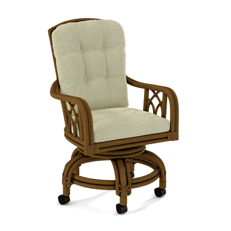 Edgewater Castered Arm Chair, Havana, Eggshell Crypton Performance; 0884-93