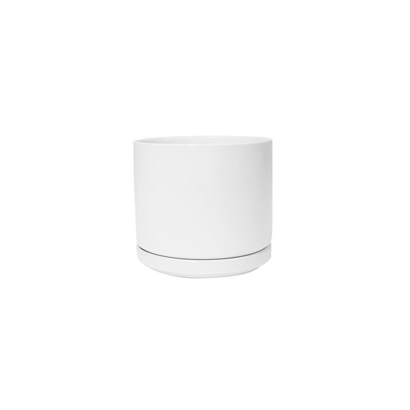 Pot de fleurs en céramique Cheryl, Blanc, H 14,5 po x l 15,75 po x P 15,75 po
