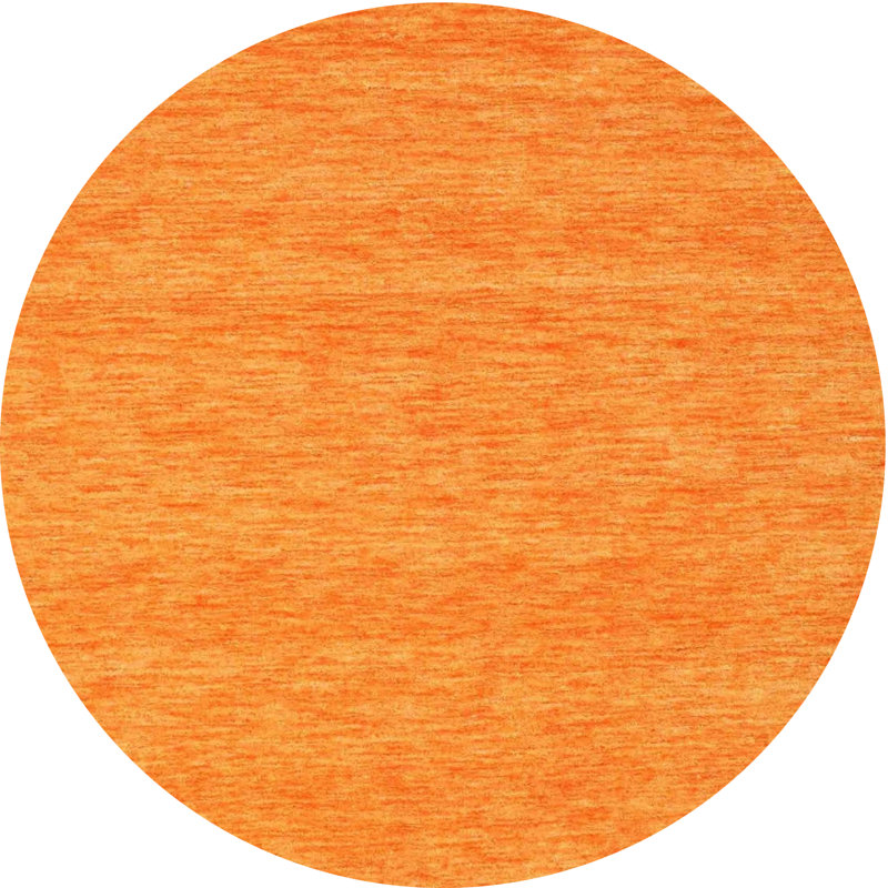 Tapis de zone orange contemporaine, Rond 4 pi