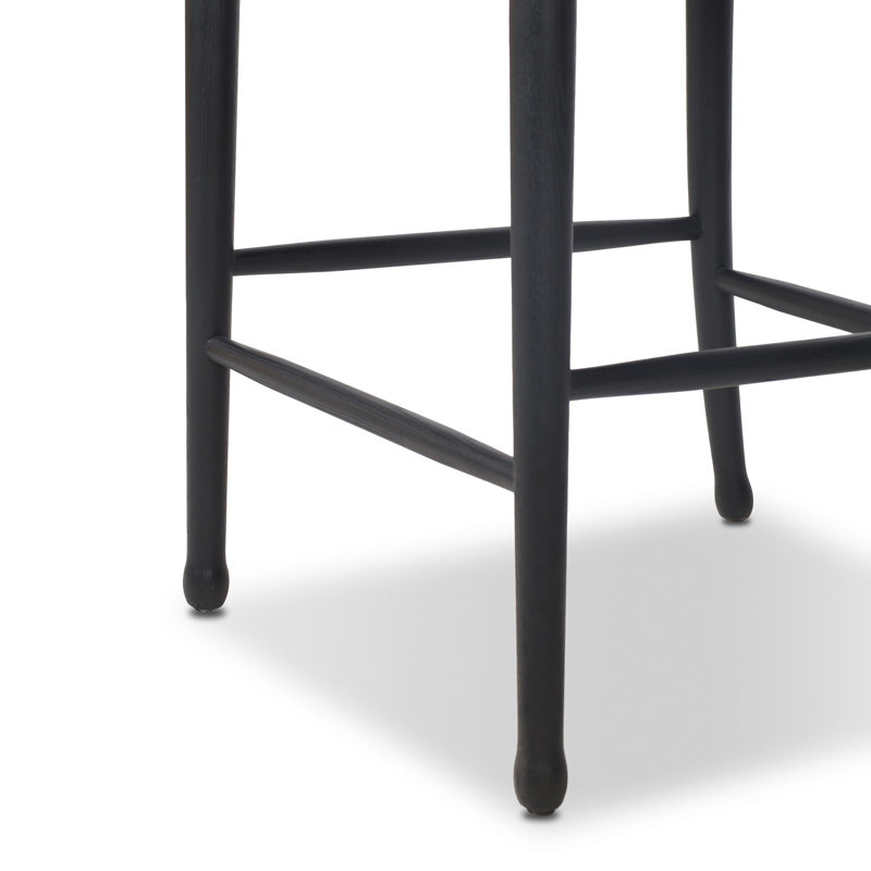 Fayth Stool with Cushion, Counter Stool (25.5” Seat Height)”, Stained Black Ash Frame