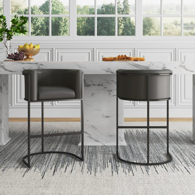 Jachob Upholstered Counter Stool with Metal Frame