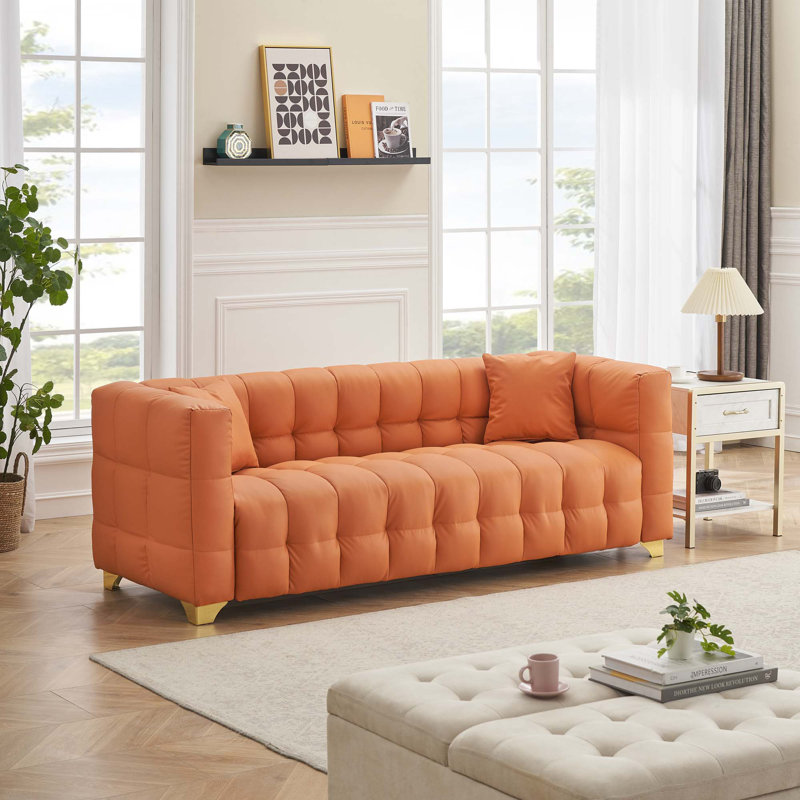 80 pouces de long, 21,7 pouces de profondeur, structure du corps américain, canapé en tissu technologique, 3 sièges imperméables et résistants aux taches, canapé anti-pattes
