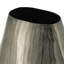Élégant vase ovale ciselé en aluminium de 9,5 x 5,5 x 12 pouces, parfait pour les décors modernes et les arrangements floraux