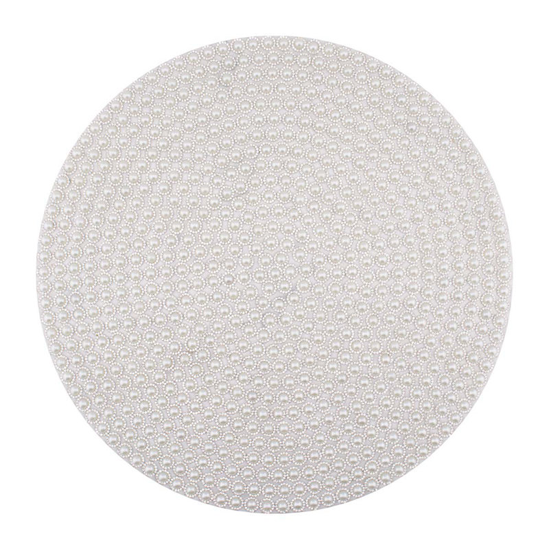 Napperon rond de 15 po Sparkles Home Montaigne | Motif ornemental strass et perle, Perle