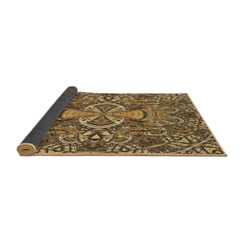 Tapis brun en laine, Rond 6 pi