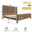 Lit plateforme King en bois brun avec tête et pied de lit courbés et cannelés-1671306546-1671306956