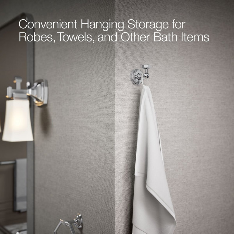 Pinstripe® Wall Mounted Robe Hook, Polished Chrome