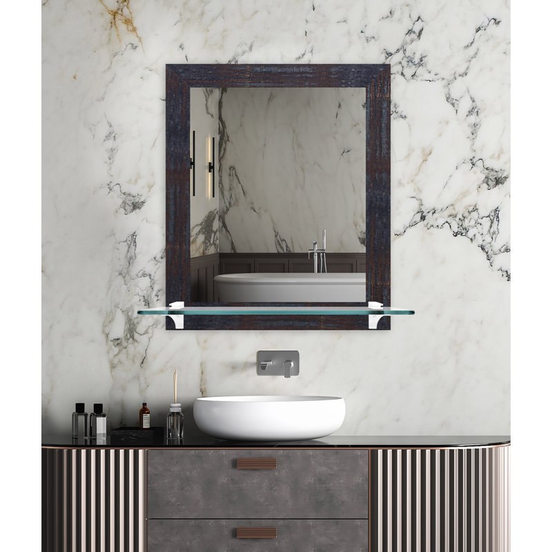 Miroir d'appoint Beigenwald, Laiton industriel en acier / support blanc