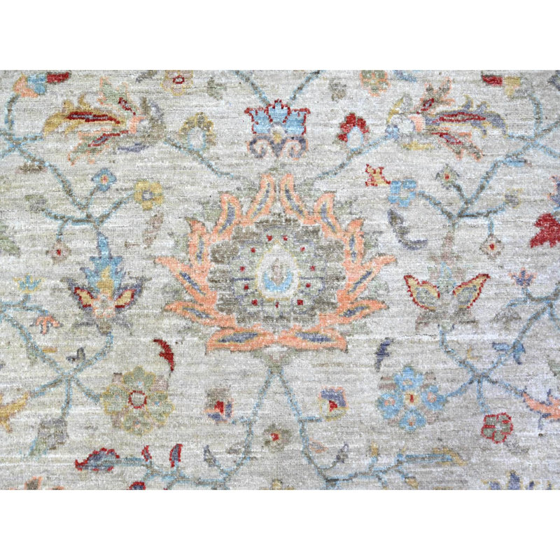 Tapis oriental rond en laine noué à la main 8 pi x 8 pi Ziegler Mahal ivoire EC01F11A6B454194A79B9FF897B9DD1A