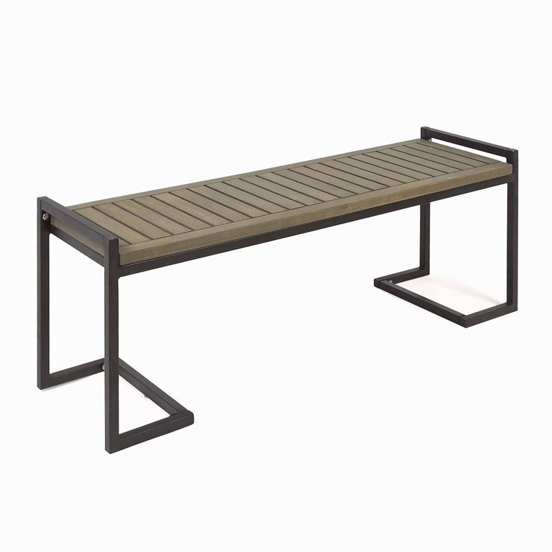 HOPKINS INDUSTRIAL WOOD AND METAL BENCH, Gray