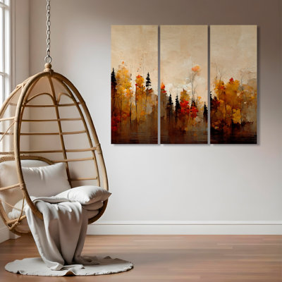 «A Forest in Autumn» par Treechild - Ensemble de 3 reproductions de cadres photo sur bois