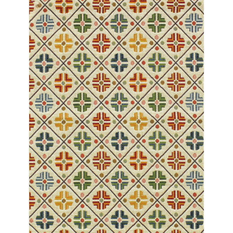 Kirov Square Pillow Cover & Insert, Multi/Cream