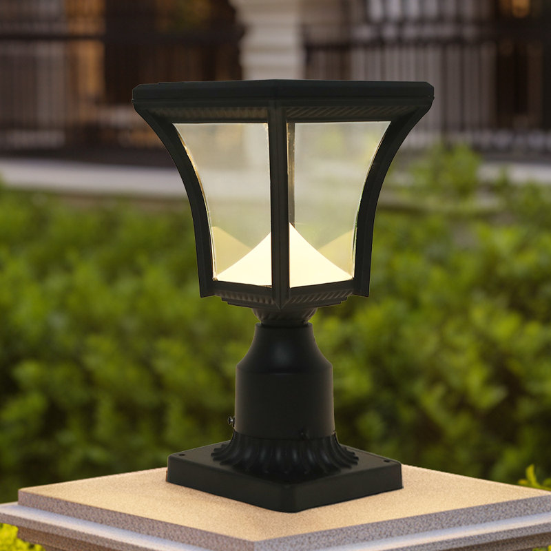 Luminaire solaire à fixation sur pilier avec lampadaire Dusk To Dawn