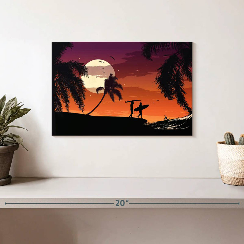 Surfeurs de nuit tropicaux Gillard, H 8 po x l 12 po