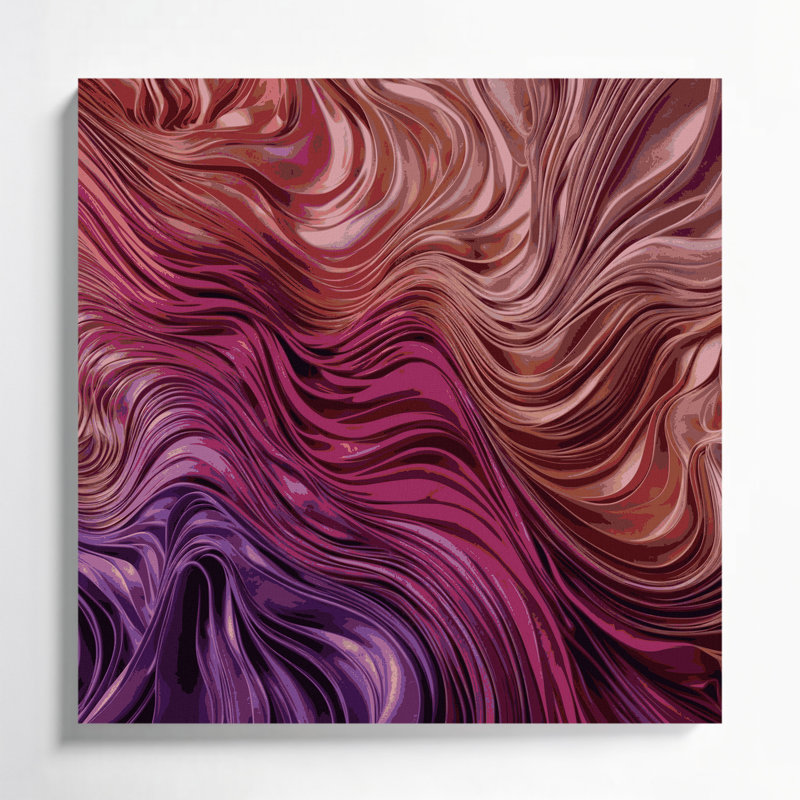 «Gradient Abstract 24», art mural sur toile rouge, H 8 po x l 8 po