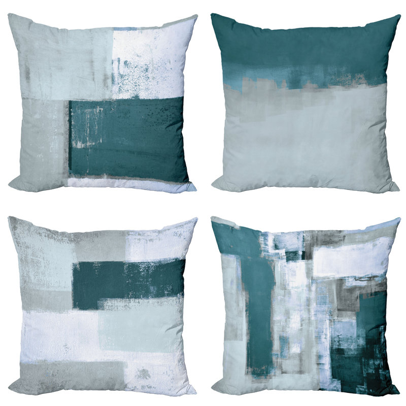 Reversible Pillow Cover, 20" H x 20" W, Pale Cadet Blue / Teal