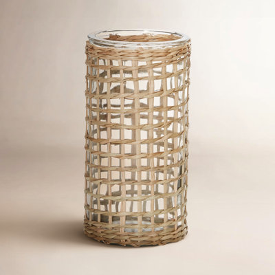 Lona Handmade Rattan Covered Glass Table Vase