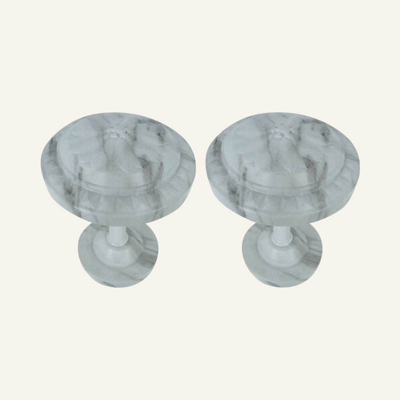 Retenue de rideau Cleek Medallion, Marbre blanc