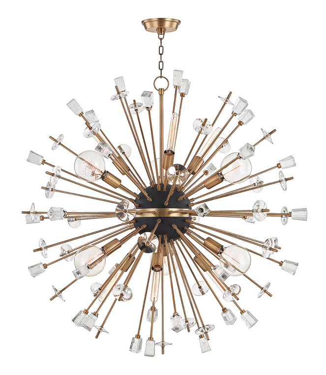 Liberty Chandelier, Aged Brass, 46" H x 46" W x 46" D