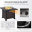 Bulhary Square Propane Gas Fire Pit Table, 50000 BTU Rattan Smokeless Firepit Patio Heater with Glass Screen