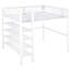 Lit mezzanine double avec structure en métal et garde-corps de style chambre à coucher offrant un espace de couchage confortable et stable