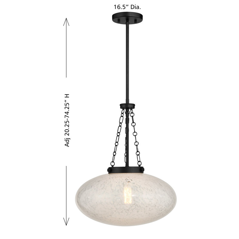 Willow 1-Light Pendant in Matte Black, Black