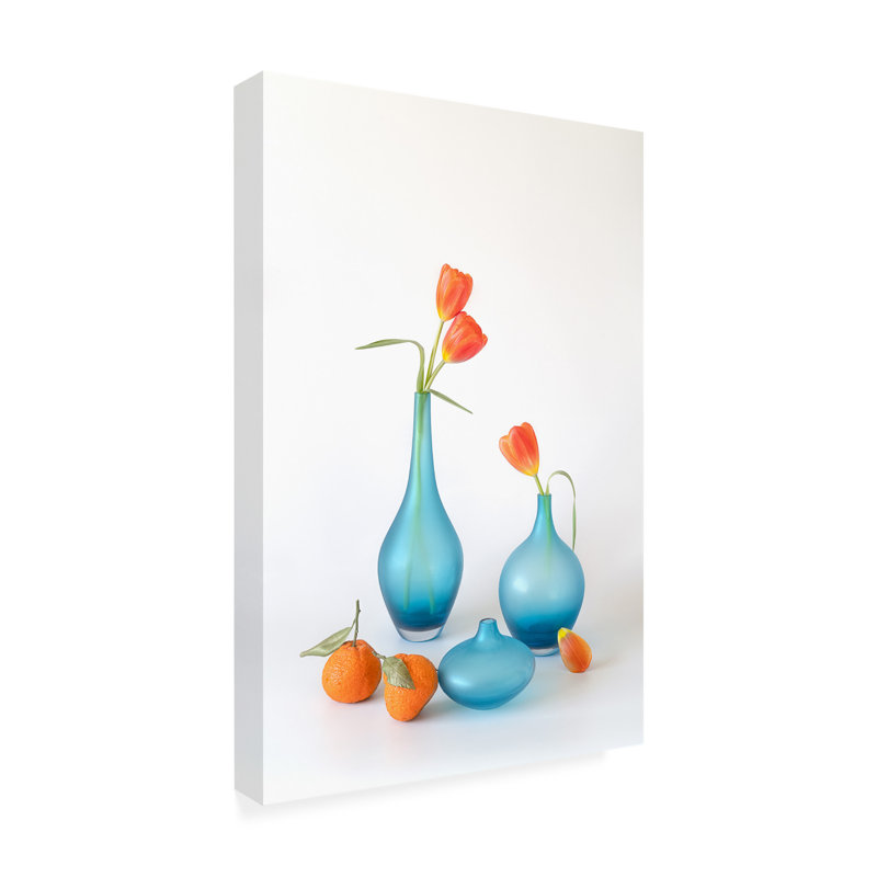 Délice orange et bleu, H 19 po x l 12 po x P 2 po