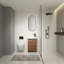 Meuble-lavabo simple autoportant avec plateau en céramique Harnoor