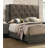 Modern Tufted Queen Bed Frame with Rubberwood Headboard in Gray