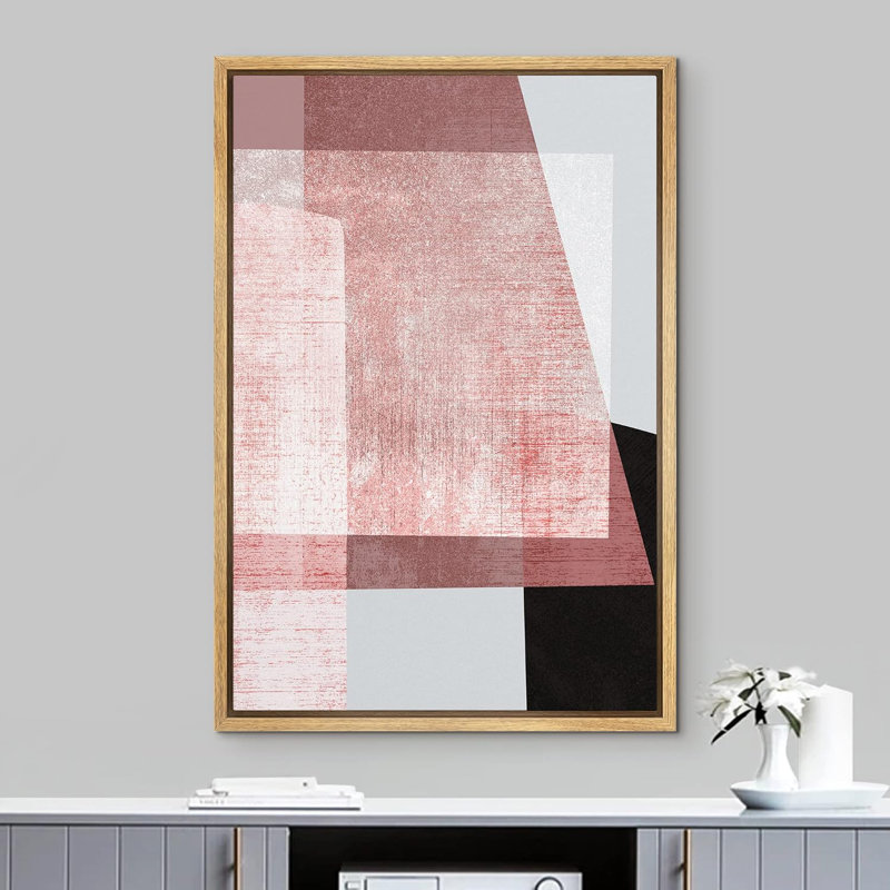 Illustration de style abstrait Mid-Century, H 24 po x l 16 po, Naturel