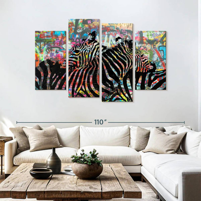 Brampt Graffiti Zebras, 54" H x 84" W