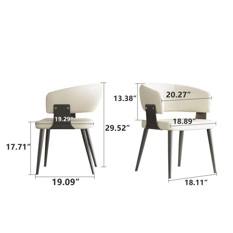 Ensemble de 2 chaises modernes et polyvalentes et élégantes pour la maison et le bureau (ensemble de 2), Beige