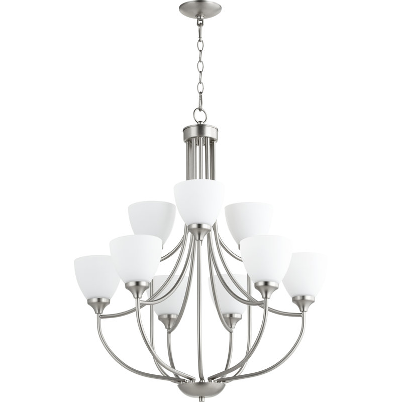 Radack 9 - Light Empire Chandelier, Satin Nickel