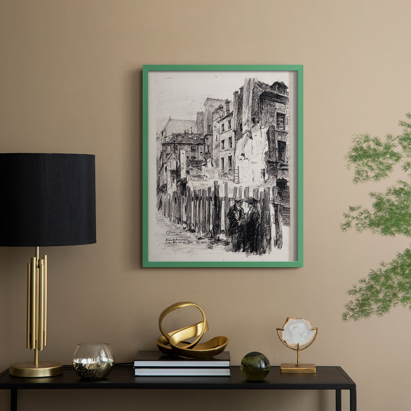"Paysage rétro Lxxx", H 30 po x l 24 po, Vert