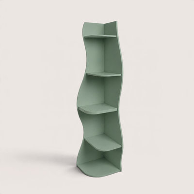 Bibliothèque d'angle à 63 niveaux H 63 po, grande étagère d'angle peu encombrante et support de rangement