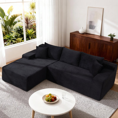 105" Cloud Sectional Couch With L Shaped Chaise,Modular Sectional Hephaestus With Deep Seat,Comfy Corduroy Boneless Couch For Living Room,High-Density Memory Foam No Assembly Required