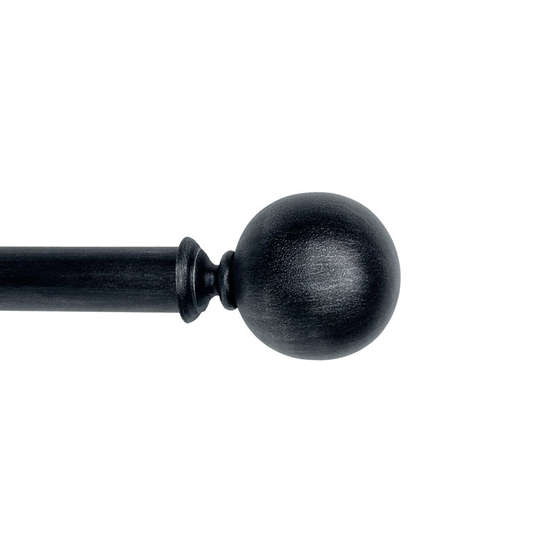 Tringle à rideaux simple Cedricka, 32" - 86", Noir / argent