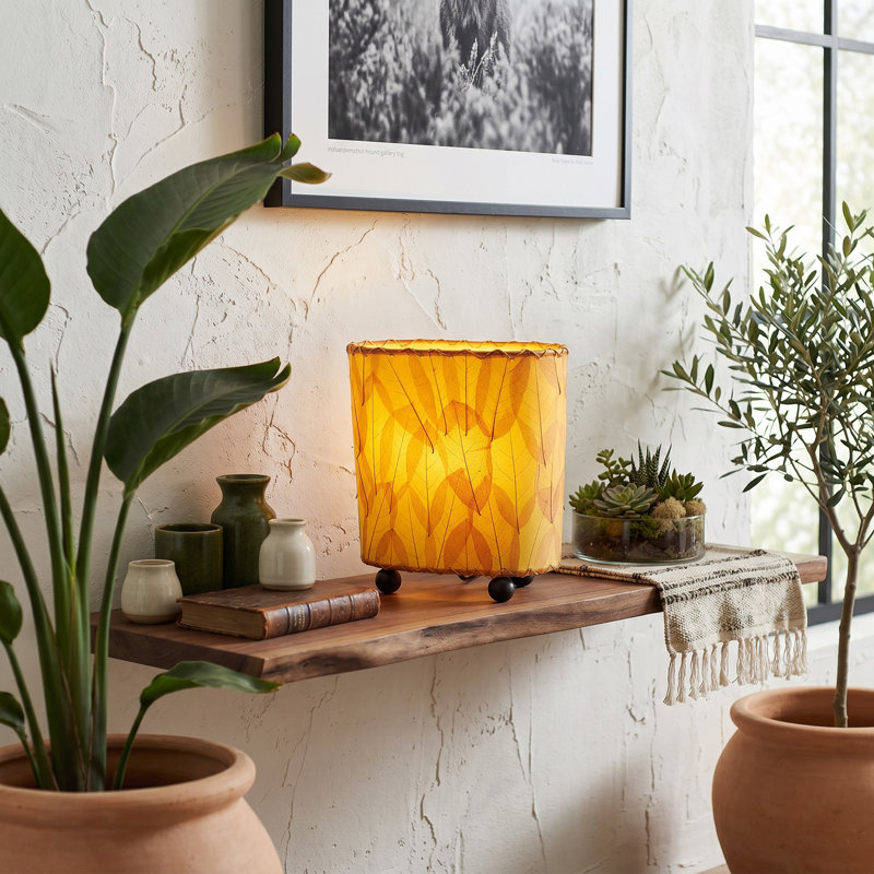 Lampe de table noire 9 po Gertie, Orange