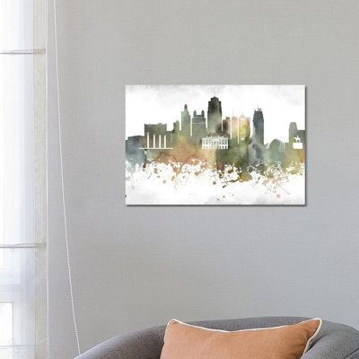Kansas City Skyline 1 Piece Wrapped Canvas Painting