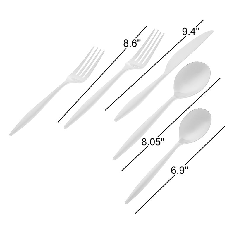 Milano 20 Piece 18/10 Stainless Steel Flatware Set, Service for 4, Matte Black